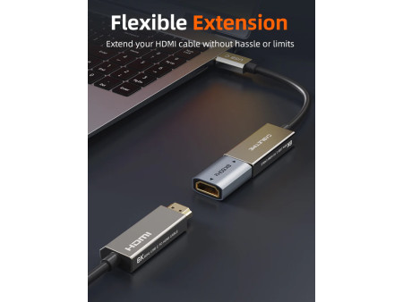 CABLETIME αντάπτορας HDMI CT-HEF8K-AG, 8K/60Hz, 4K/120Hz, 48 Gbps, γκρι