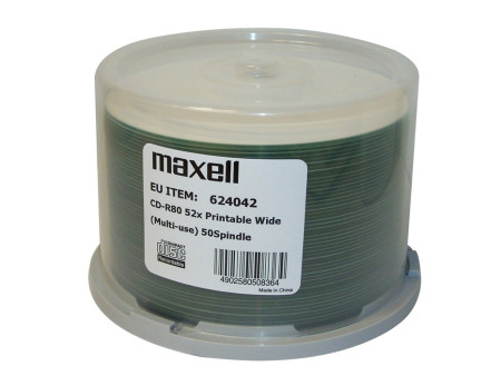 MAXELL CD-R 624042, 700ΜΒ, 80min, 52x speed, printable, spindle, 50τμχ