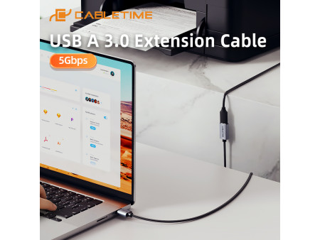 CABLETIME καλώδιο προέκτασης USB CT-AMAF1, 5Gbps, 3m, μαύρο