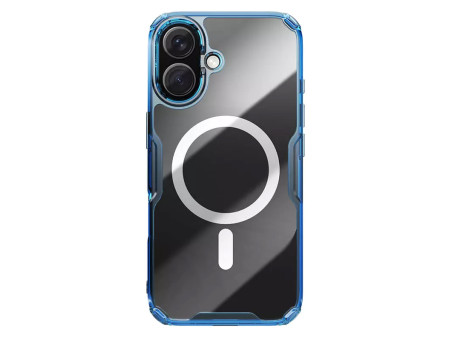 NILLKIN θήκη Nature TPU Pro Magnetic για iPhone 16, διάφανη-μπλε