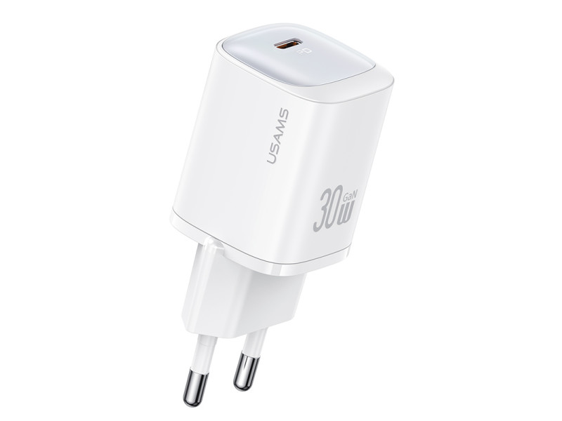 USAMS φορτιστής τοίχου US-CC251, USB-C, 30W, GaN, λευκός