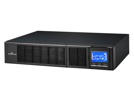 POWERTECH UPS On Line PT-1357 για rack 2U, με οθόνη, 1000VA/900W, 3x Schuko output