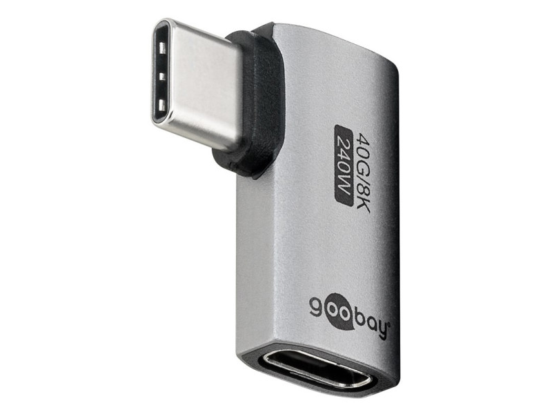 GOOBAY αντάπτορας USB-C 74441, γωνιακός 90°, USB4, 240W, 40Gbps, 8K, γκρι