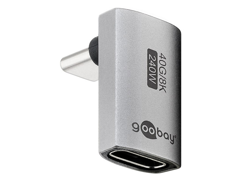 GOOBAY αντάπτορας USB-C 74442, γωνιακός 90°, USB4, 240W, 40Gbps, 8K, γκρι