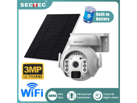 SECTEC smart ηλιακή κάμερα ST-515C-3M-5W, 3MP, WiFi, SD, PTZ, IP65