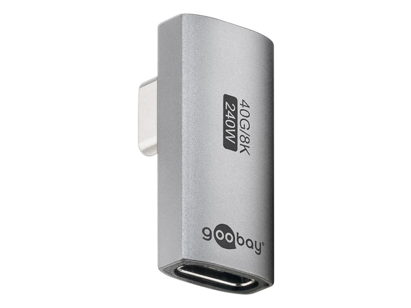 GOOBAY αντάπτορας USB-C 74443, γωνιακός 90°, USB4, 240W, 40Gbps, 8K, γκρι