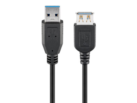 GOOBAY καλώδιο προέκτασης USB 74149, 5Gbps, USB 3.0, 15W, 2m, μαύρο