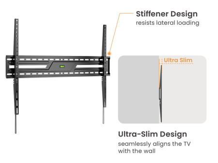 POWERTECH επιτοίχια βάση PT-1369 για τηλεόραση 43-100", έως 75kg, fixed