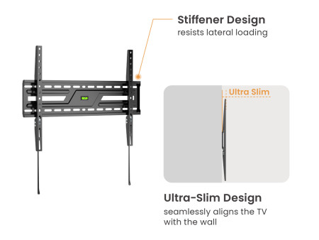 POWERTECH επιτοίχια βάση PT-1371 για τηλεόραση 37-86", έως 75kg, fixed