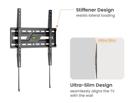 POWERTECH επιτοίχια βάση PT-1373 για τηλεόραση 32-75", έως 75kg, fixed