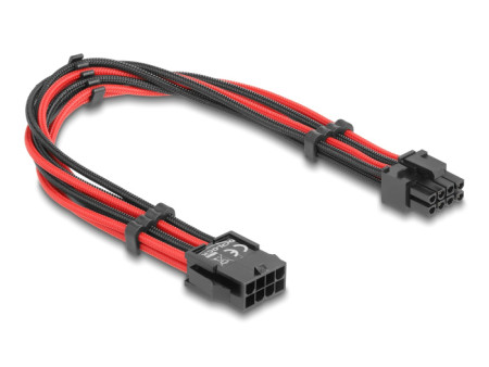 DELOCK καλώδιο 8 pin σε 6+2 pin PCIe 80975 με υφασμάτινη επένδυση, 30cm