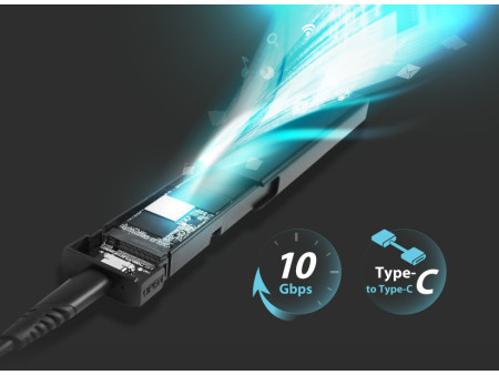 SILICON POWER θήκη για M.2 PCIe NVMe/SATA SSD PD60, tool free, 10Gbps, μαύρη