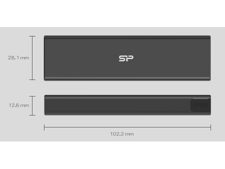 SILICON POWER θήκη για M.2 PCIe NVMe/SATA SSD PD60, tool free, 10Gbps, μαύρη