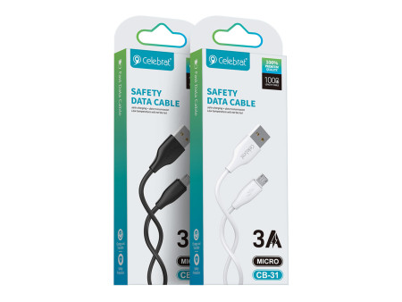 CELEBRAT καλώδιο micro USB σε USB CB-31, 15W, 480Mbps, 1m, μαύρο