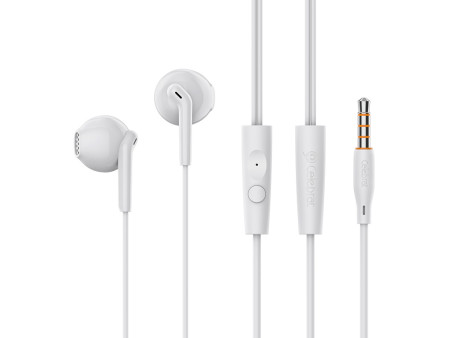 CELEBRAT earphones με μικρόφωνο G34, 3.5mm σύνδεση, 14mm, 1.2m, λευκά