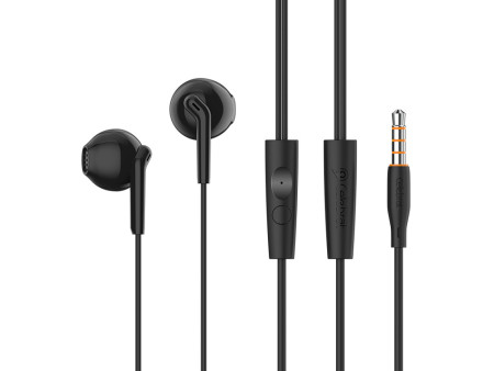 CELEBRAT earphones με μικρόφωνο G34, 3.5mm σύνδεση, 14mm, 1.2m, μαύρα