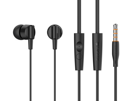 CELEBRAT earphones με μικρόφωνο G35, 3.5mm σύνδεση, 10mm, 1.2m, μαύρα