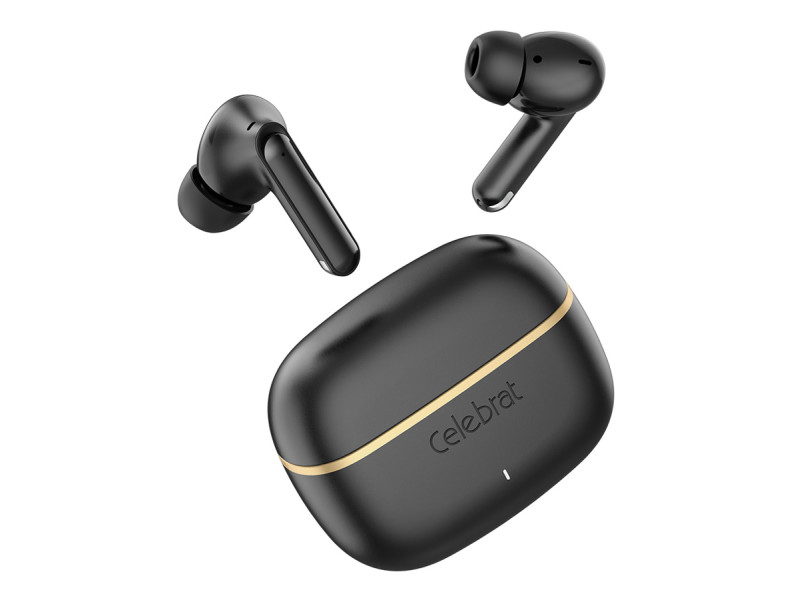 CELEBRAT earphones με θήκη φόρτισης WD03, True Wireless, 13mm, 30/300mAh, μαύρα