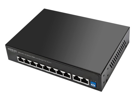 HIMAX PoE switch PS1802E-L, 8x Ethernet PoE & 2x Ethernet θύρες, έως 100Mbps