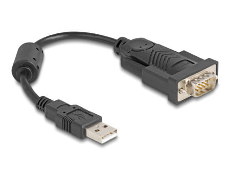 DELOCK αντάπορας USB σε RS-232 64276, 460.8Kbps, 0.25m, μαύρος