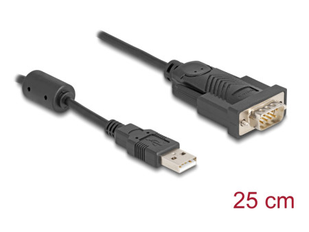 DELOCK αντάπορας USB σε RS-232 64276, 460.8Kbps, 0.25m, μαύρος