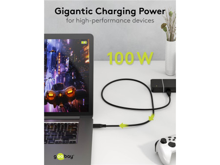 GOOBAY καλώδιο USB-C 74196, USB4, 100W, 20Gbps, 4K/60Hz, 1.5m, μαύρο