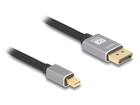 DELOCK καλώδιο mini DisplayPort σε DisplayPort 81091, 8K/60Hz, 32.4 Gbps, 1m, μαύρο