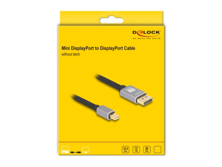 DELOCK καλώδιο mini DisplayPort σε DisplayPort 81091, 8K/60Hz, 32.4 Gbps, 1m, μαύρο