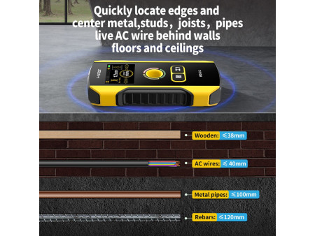 FNIRSI ψηφιακός αναλυτής τοίχου WD-02, ανίχνευση μετάλλου/ξύλου/καλωδίων, επαναφορτιζόμενος