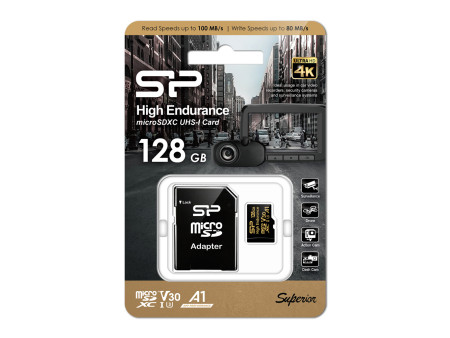 SILICON POWER κάρτα μνήμης microSDHC High Endurance, 128GB, Class 10 UHS-I U3 A1 V30