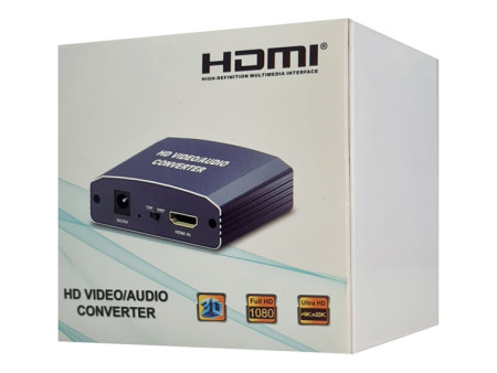 POWERTECH HDMI audio extractor CAB-H181, 4K/60Hz, γκρι