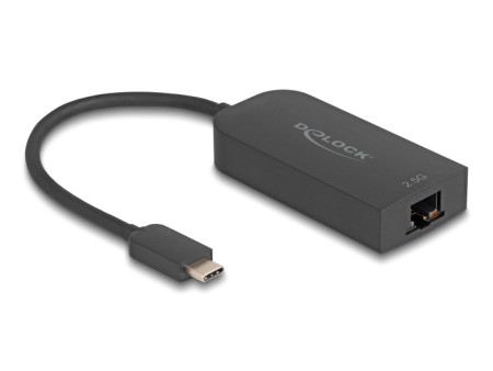 DELOCK αντάπτορας δικτύου 66046, USB-C, 2.5Gbps Ethernet, μαύρος