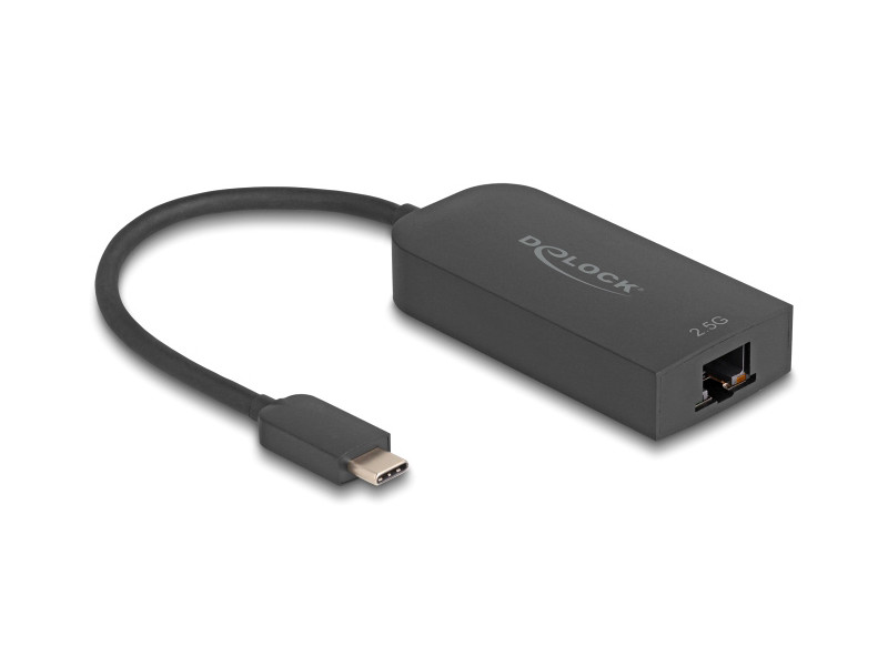 DELOCK αντάπτορας δικτύου 66046, USB-C, 2.5Gbps Ethernet, μαύρος