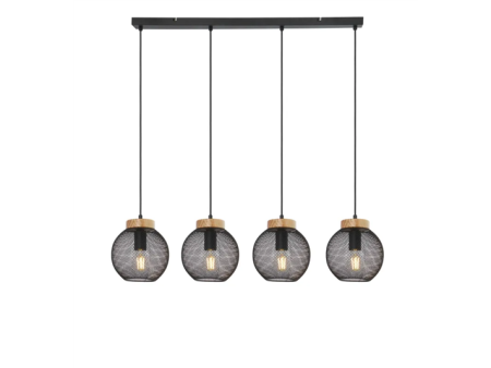 PABLOpendant lamp metal black matt, 4x E27