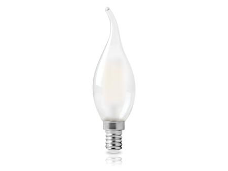 ΦOSME  LED FILAMENT C35 TIP ΚΕΡΙ ΜΕ ΜΥΤΗ ΜΑΤ 6W-4W E14 2800k 520LM-470LM 360'