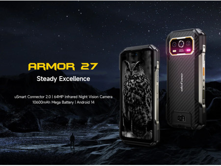 ULEFONE smartphone Armor 27, 6.78", 12/256GB, 10600mAh, IP68/IP69K, μαύρο