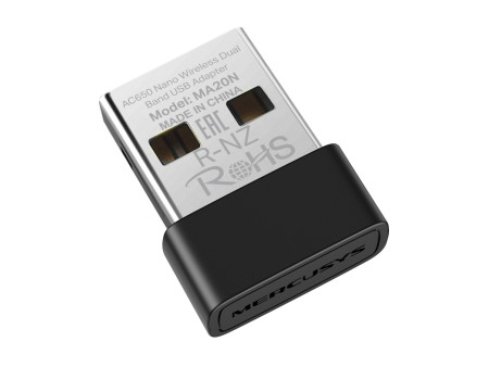 MERCUSYS ασύρματος USB αντάπτορας δικτύου MA20N, 650Mbps AC650, Ver 1.0