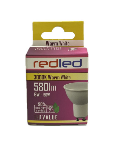 GU10 VALUE LED 6W WARM 2.0(κατασκευή Κίνα) | REDLED | 29283