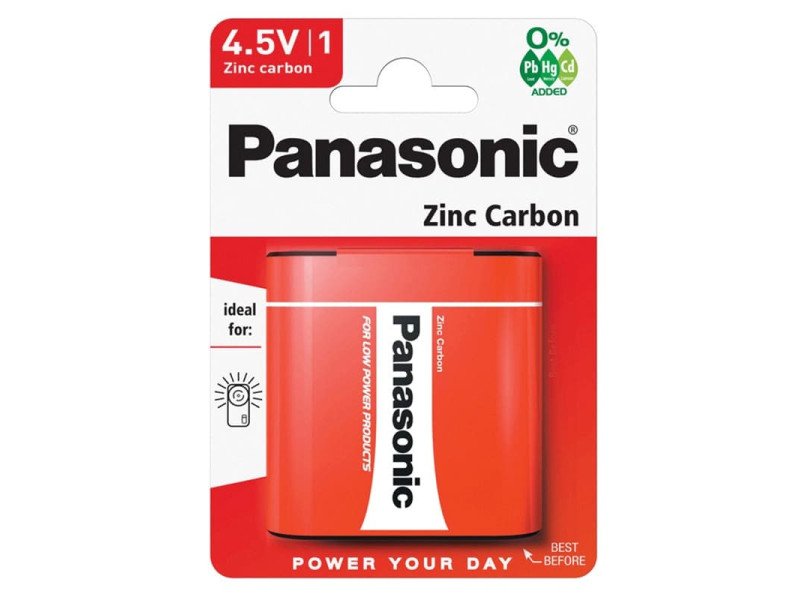 ΜΠΑΤΑΡΙΑ ZINC CARBON ΠΛΑΚΕ 4,5V ΑΠΛΗ PANASONIC(BL1τεμ) | REDPOINT | 26712