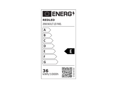 BACKLIT LED PANEL 4670lm/w 60X60 36W 6000K PF 0.90 UGR19 | REDPOINT | 28968