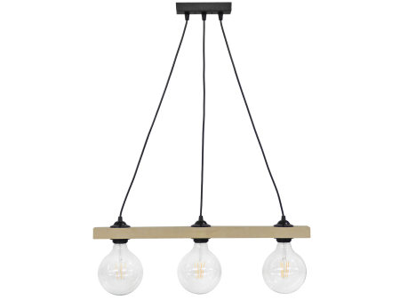 Ράγα μοντέρνο φωτιστικό Ε/27 RAGA 3L CABLE WOOD