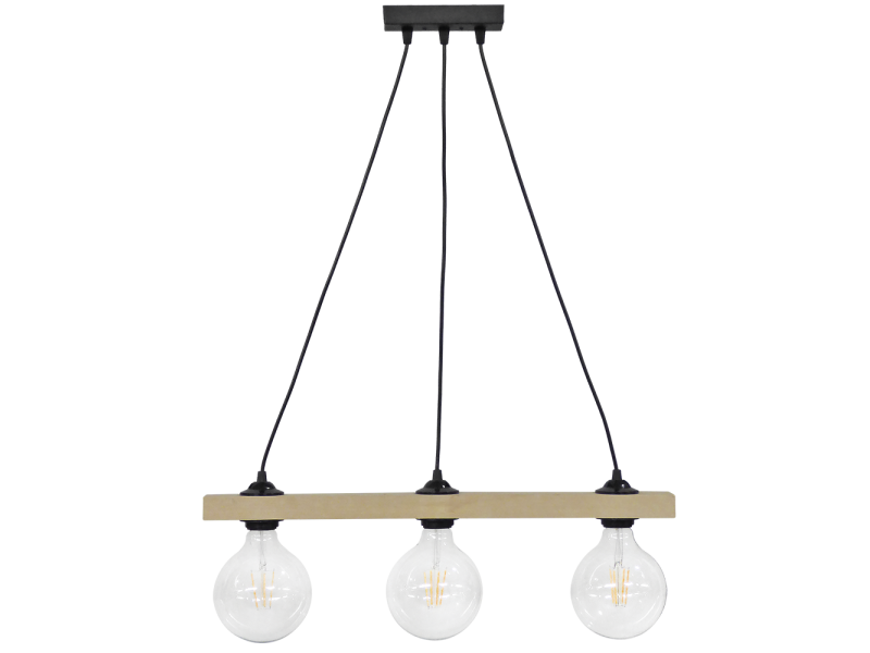 Ράγα μοντέρνο φωτιστικό Ε/27 RAGA 3L CABLE WOOD