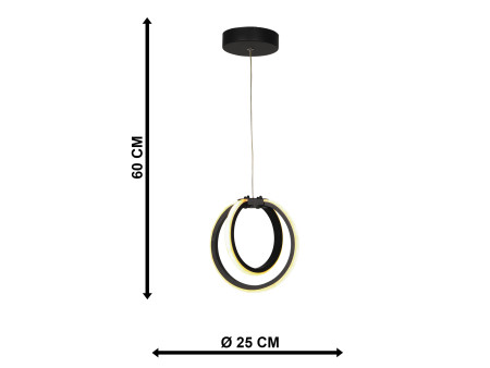 VENUS-20 PENDANT LED BLACK 24W ΦΩΤΙΣΤΙΚΟ LED