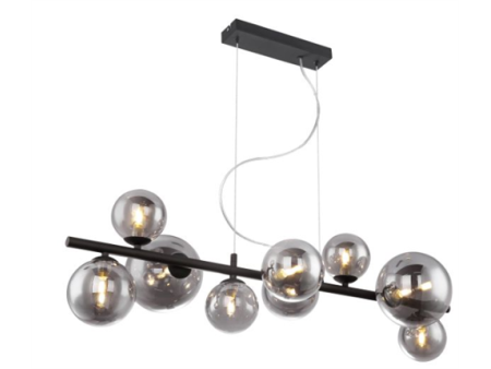 RIHApendant lamp metal black matt, 9x G9 LED