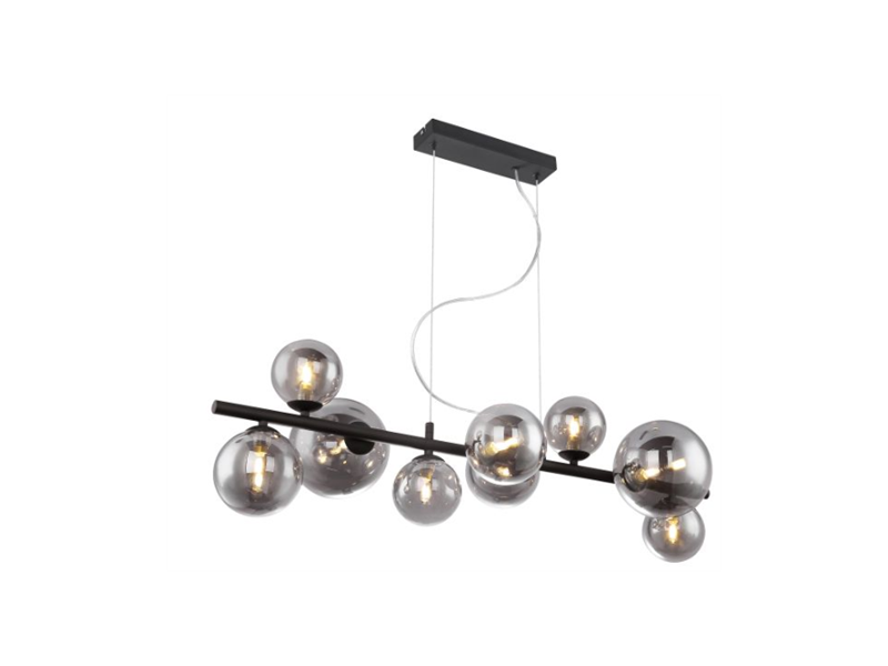 RIHApendant lamp metal black matt, 9x G9 LED