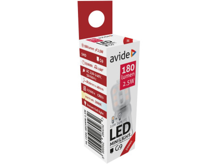 Avide LED G9 2.5W 160° Θερμό 3000K | ATC | 15.001.0227