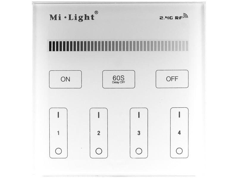 Avide LED Ταινία 12-24V Ντίμερ 4 Ζωνών RF Χωνευτό /2xAAA/ Αφής | ATC | 15.001.0363