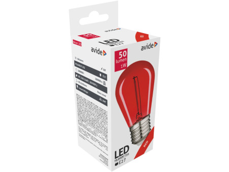 Avide LED Διακοσμητική Λάμπα Filament 0.6W E27 Κόκκινο | ATC | 15.001.0433