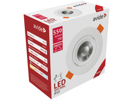 Avide LED Χωνευτό Σπότ 38° Στρογγυλό 7W Θερμό 3000K | ATC | 15.001.0602