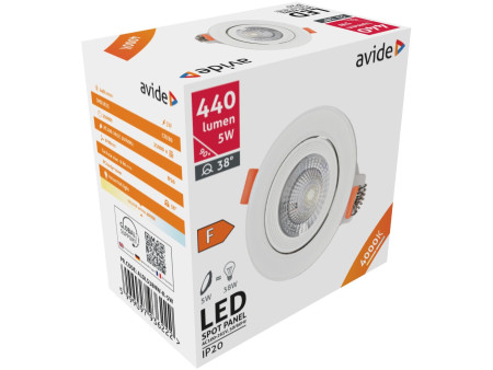 Avide LED Χωνευτό Σπότ 38° Στρογγυλό 5W Λευκό 4000K | ATC | 15.001.0753